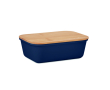 Lunchbox met bamboe deksel bedrukken met logo 1L Mix Bamboo kleur marineblauw
