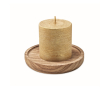 Gepersonaliseerde kandelaar met vanille geurkaars Wooden kleur goud