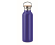 Stalen thermosfles met bamboe deksel en handvat 750ml Clip Med kleur blauw