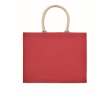 Boodschappen- of strandtas met korte handvatten Jute Ibiza kleur rood