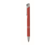 Pen van gerecylced aluminium met blauwe inkt Aster Recycled kleur rood