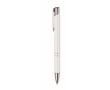 Pen van gerecylced aluminium met blauwe inkt Aster Recycled kleur wit