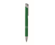 Pen van gerecylced aluminium met blauwe inkt Aster Recycled kleur groen