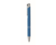 Pen van gerecylced aluminium met blauwe inkt Aster Recycled kleur turkoois