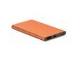 Aluminium powerbank 4.000 mAh Powercard Alu Black kleur oranje