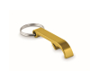 Gerecycled aluminium flesopener sleutelhanger bedrukken Recyclo kleur goud