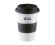 Beker van keramiek met deksel, 400ml kleur zwart