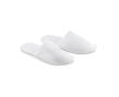 Hotelslippers met logobedrukking, gemaakt van polyester - Roomie kleur wit