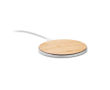 Ronde draadloze oplader van bamboe, snelle oplaadfunctie, 10W kleur hout