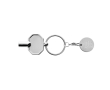 Sleutelhanger van gerecycled zink met winkelwagenmunt kleur zilver