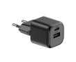 Dubbele oplader van gerecycled plastic met Europese stekker 20W kleur zwart