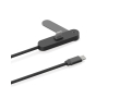 USB-C naar USB-C oplaadkabel met verstelbare telefoonhouder 65W kleur zwart