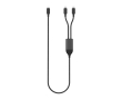 Op maat gemaakte oplaadkabel met dubbele USB-C-uitgang, snelladen 100W kleur zwart