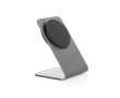 Premium draadloze magnetische oplader van gerecycled aluminium 15 W kleur grijs