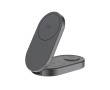 Compacte, opvouwbare ecologische 3-in-1 oplader met USB-C-ingang 25W kleur grijs