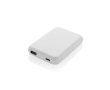 Draadloze magnetische powerbank van gerecycled plastic 5.000 mAh kleur wit