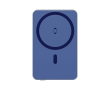 Ecologische magnetische powerbank met draadloos laden 15W 5000 mAh kleur blauw