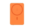 Ecologische magnetische powerbank met draadloos laden 15W 5000 mAh kleur oranje