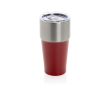 Antilek thermobeker van gerecycled roestvrij staal 500ml kleur rood