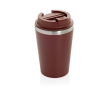 Ecologische dubbelwandige thermische mok met lekvrij deksel 350 ml kleur rood