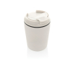 Thermobeker van plastic voor koffie met lekvrije deksel 220 ml kleur wit