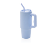Thermosfles van gerecycled roestvrij staal met rietje, 900 ml kleur lichtblauw