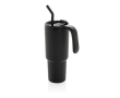 Antilek thermobeker van gerecycled roestvrij staal 900ml kleur zwart
