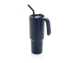 Antilek thermobeker van gerecycled roestvrij staal 900ml kleur marineblauw
