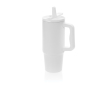 Gerecycleerde stalen drinkbeker met openklapbare tuit 900 ml kleur wit