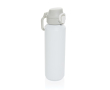 Sportfles van gerecycled staal met vergrendelbare lekvrije dop 600 ml kleur wit