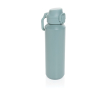 Sportfles van gerecycled staal met vergrendelbare lekvrije dop 600 ml kleur groen