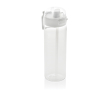 Sportfles van RPET met lekvrij deksel en rietje 800 ml kleur wit