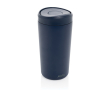 Eco take-away mok gerecycled materiaal en klikdeksel 400 ml Avira Alix kleur marineblauw