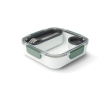 Lunchbox met binnenbakjes en vork Black+Blum 1L kleur olijfgroen