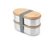 Set luchtdichte lunchboxen met deksel-snijplank Black & Blum 1L kleur grijs