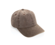 6-panel cap met washed look van gerecycled katoen 270 g/m² kleur bruin