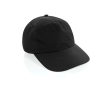 Lichte en ademende 5 panel cap van gerecycled nylon kleur zwart