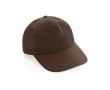 Lichte en ademende 5 panel cap van gerecycled nylon kleur bruin