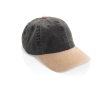Bicolour katoenen 6-panel cap met verstelbare sluiting 270 g/m² kleur zwart