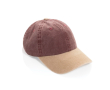 Bicolour katoenen 6-panel cap met verstelbare sluiting 270 g/m² kleur donker bruin
