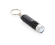 Zaklamp met sleutelhanger van gerecycled plastic met 3 lichtstanden kleur zwart