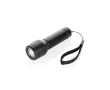 Compacte eco oplaadbare zaklamp met koord 1W 500 mAh kleur zwart