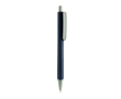 Driehoekige balpen van gerecycled plastic met klik, blauwe inkt kleur marineblauw