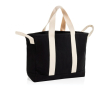 Strandtas van gerecycled canvas met gewassen afwerking 400 g/m² kleur zwart