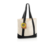 Tote bag van gerecycled katoen met boodschap 20 L 350 g/m² kleur zwart
