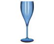 Herbruikbare Tritan® kunststof champagnecoupe 160 ml kleur doorzichtig blauw