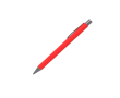 Aluminium balpen met comfortabele rubberafwerking en blauwe inkt kleur rood