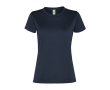 Sportshirt van gerecycled polyester voor vrouwen 100 g/m2 Roly kleur marineblauw