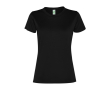 Sportshirt van gerecycled polyester voor vrouwen 100 g/m2 Roly kleur zwart