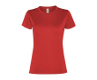 Sportshirt van gerecycled polyester voor vrouwen 100 g/m2 Roly kleur rood